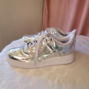 Silver Metallic Nike Air Force 1